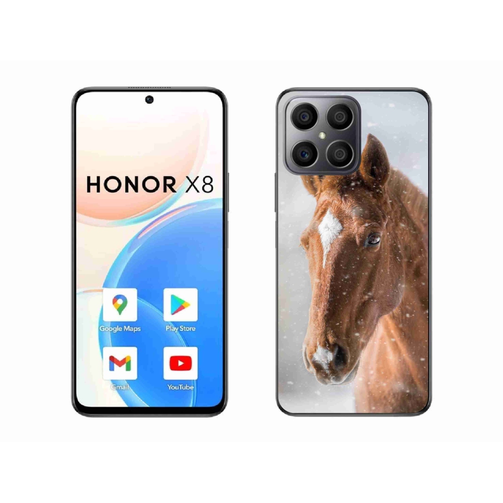 Zselés tok mmCase a Honor X8-hoz - barna ló 2