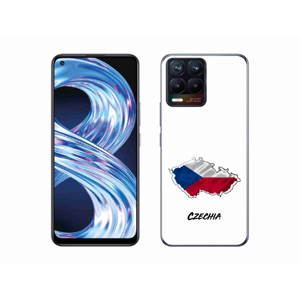 Gél borítás mmCase a Realme 8 4G - Csehország fehér háttérrel