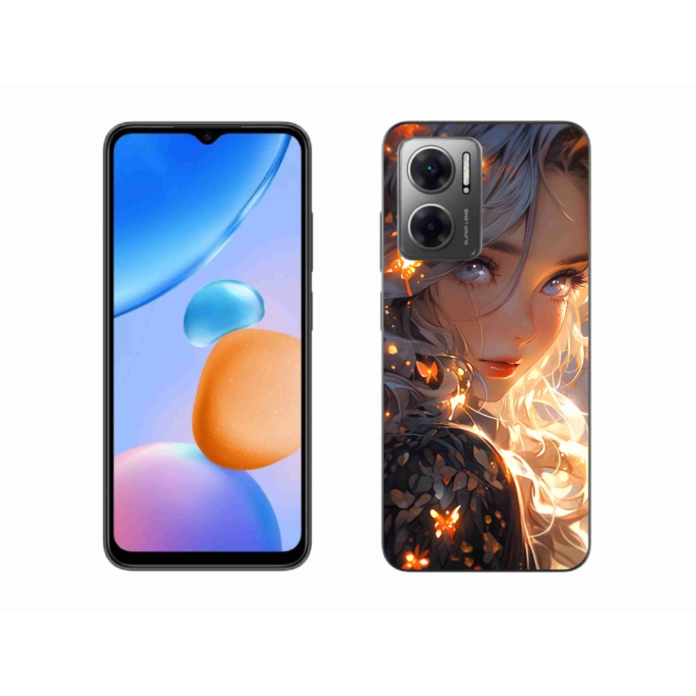 Gél borító mmCase a Xiaomi Redmi 10 5G-hez - lány és pillangók