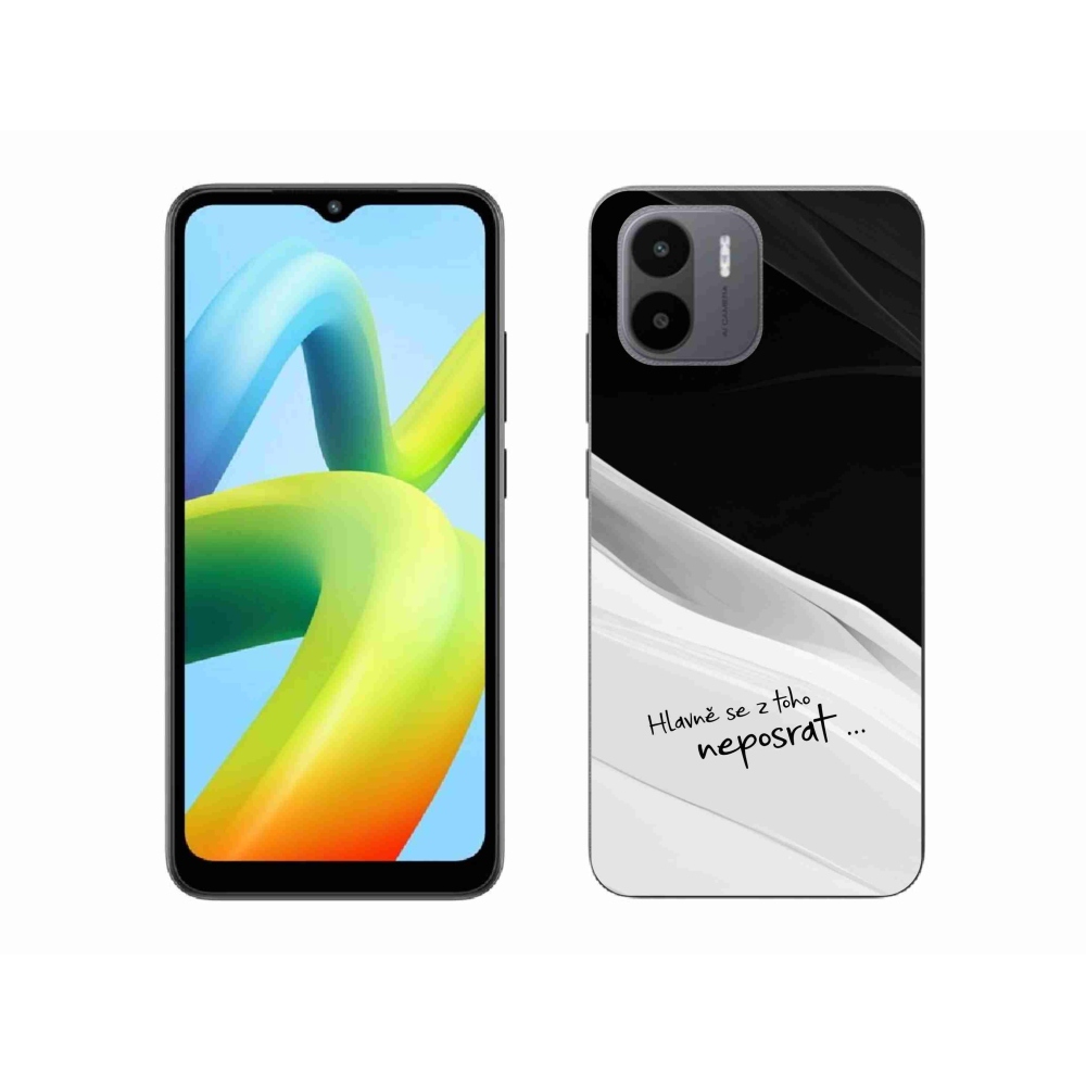 Gél borító mmCase a Xiaomi Redmi A1-hez - vicces szöveg 13 fehér és fekete háttérrel