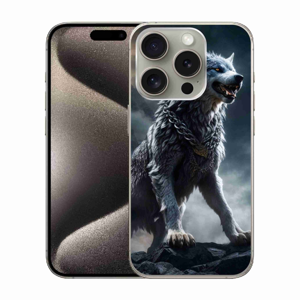 Zselés borítás mmCase iPhone 15 Pro készülékhez - farkas 1