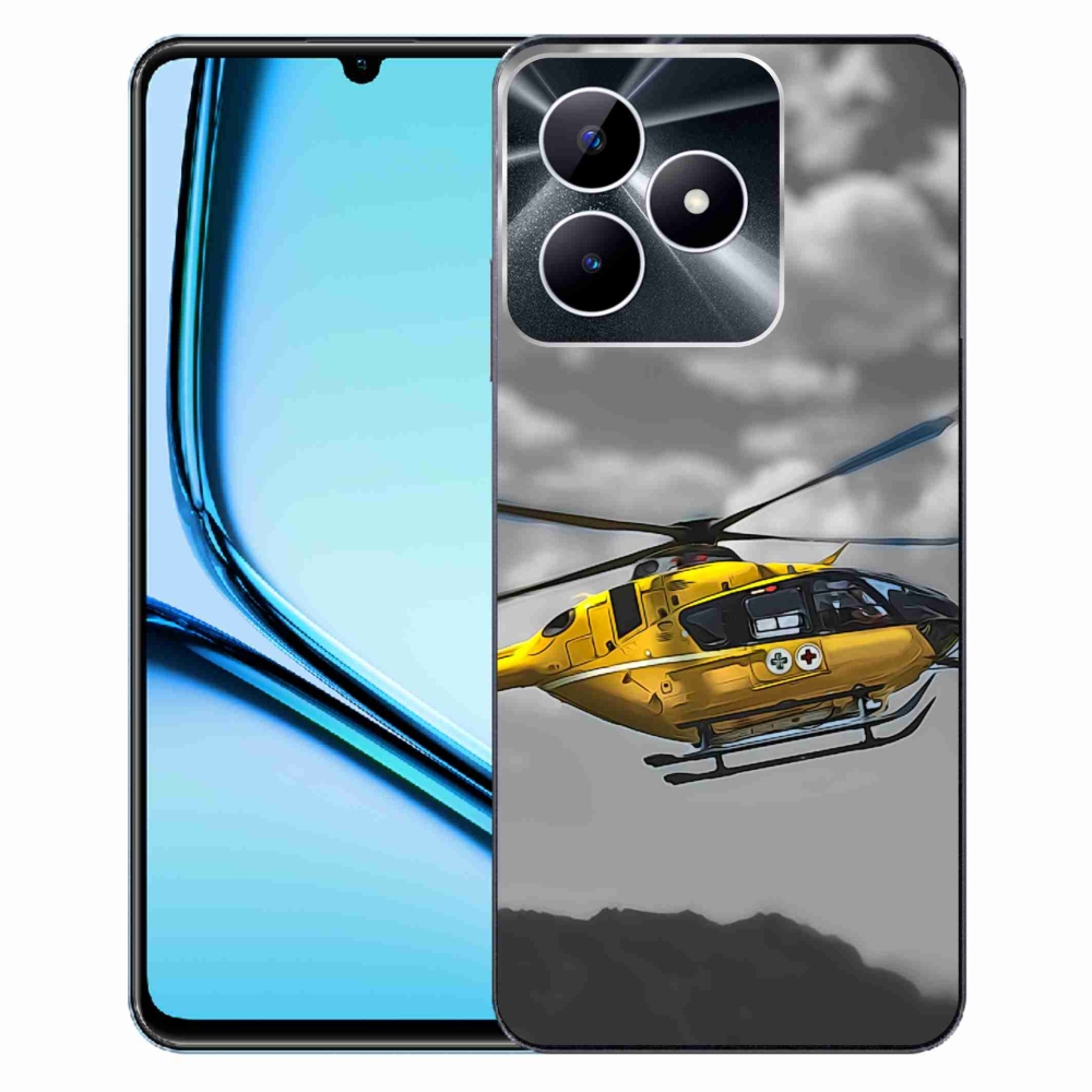 Zselés borítás mmCase a Realme Note 50 készülékhez - sárga helikopter