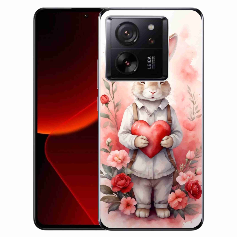 Gél borítás mmCase a Xiaomi 13T/13T Pro számára - nyúl szívvel