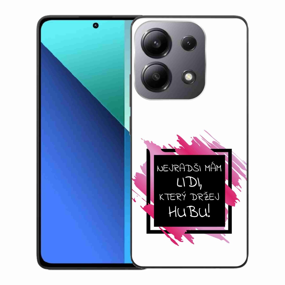 Gél borító mmCase a Xiaomi Redmi Note 13-hoz - vicces szöveg 7 fekete és fehér háttérrel