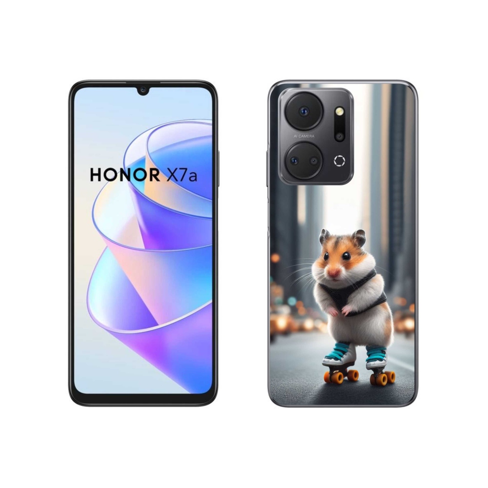 Zselés borítás mmCase a Honor X7a számára - hörcsög a korcsolyán