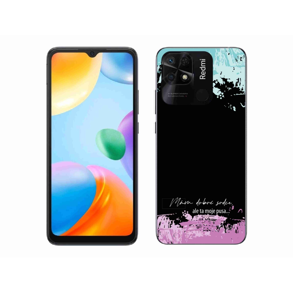 Gél borító mmCase a Xiaomi Redmi 10C-hez - vicces szöveg 3 fekete háttérrel