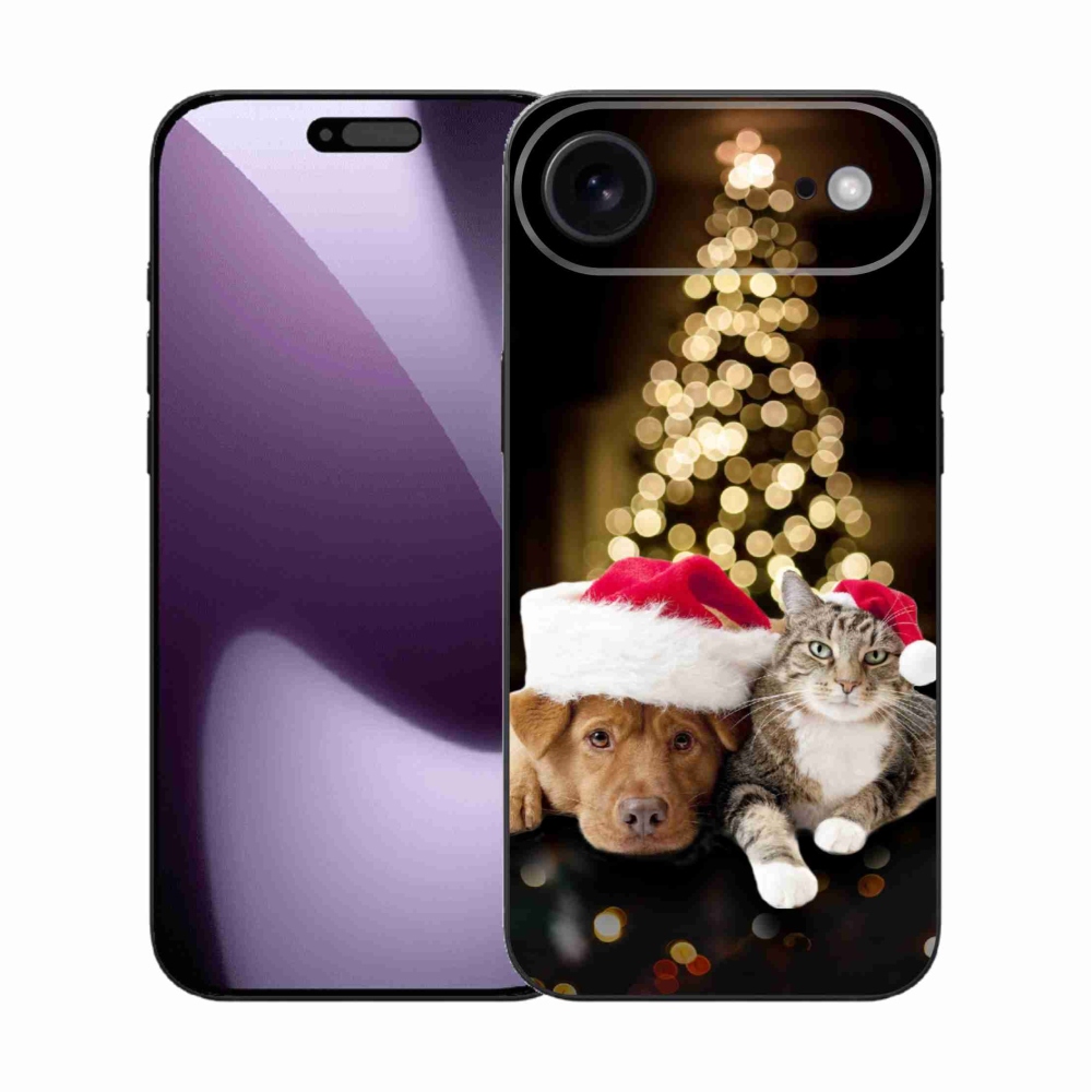 Gél borítás mmCase iPhone 17 Air készülékhez - Karácsonyi kutya és macska