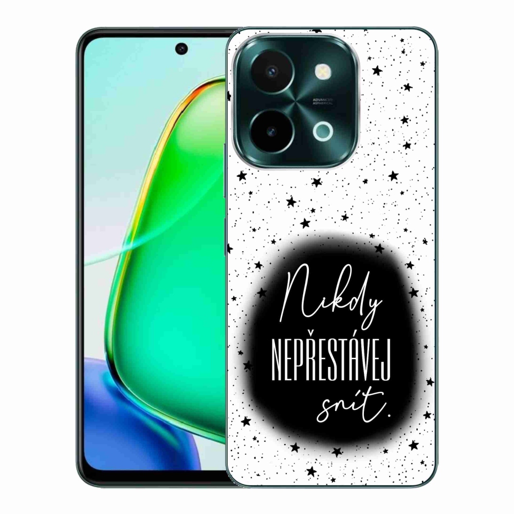 Gél borító mmCase a Vivo Y28-on - idézet 1 fekete-fehér háttérrel