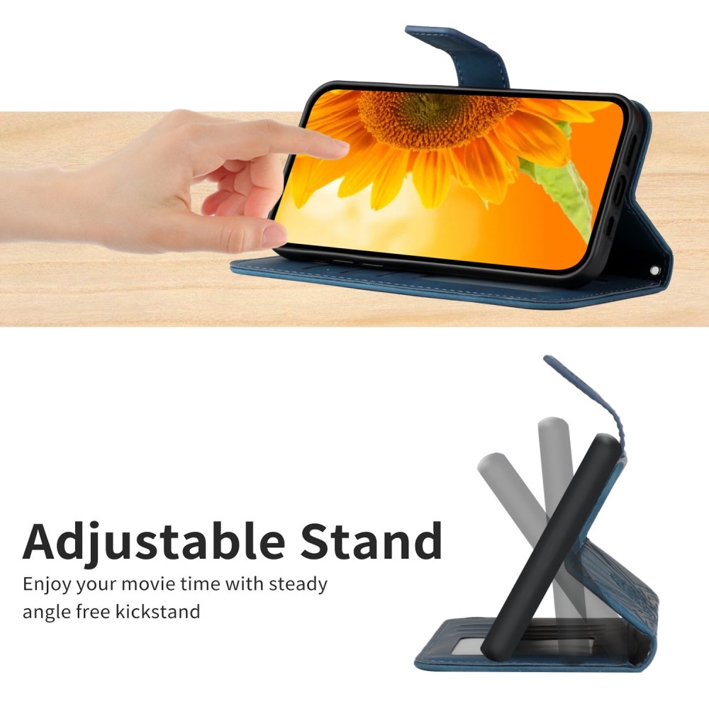 Napraforgók könyv tok Xiaomi Redmi Note 14 Pro - sötétkék