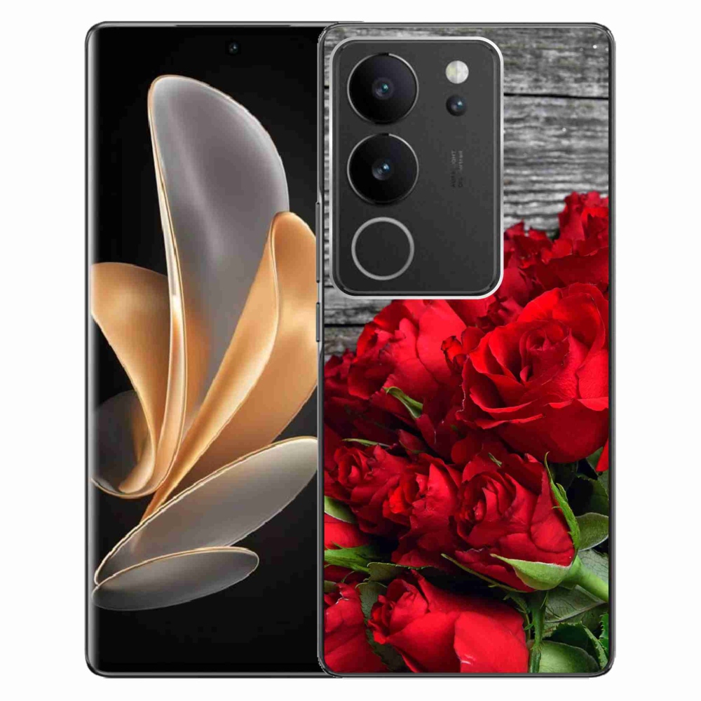 Gél borító mmCase a Vivo V29 5G-n - piros rózsa