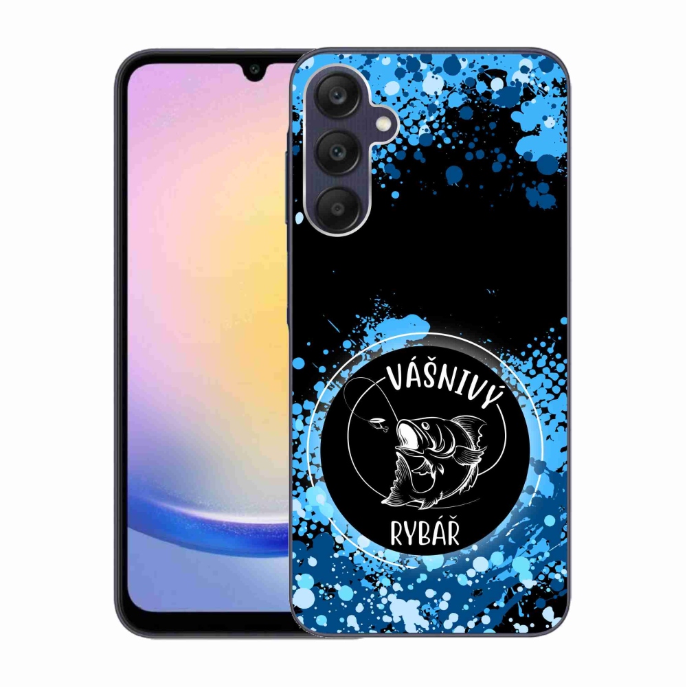 Gél borítás mmCase Samsung Galaxy A25 5G - szenvedélyes halász fekete háttérrel