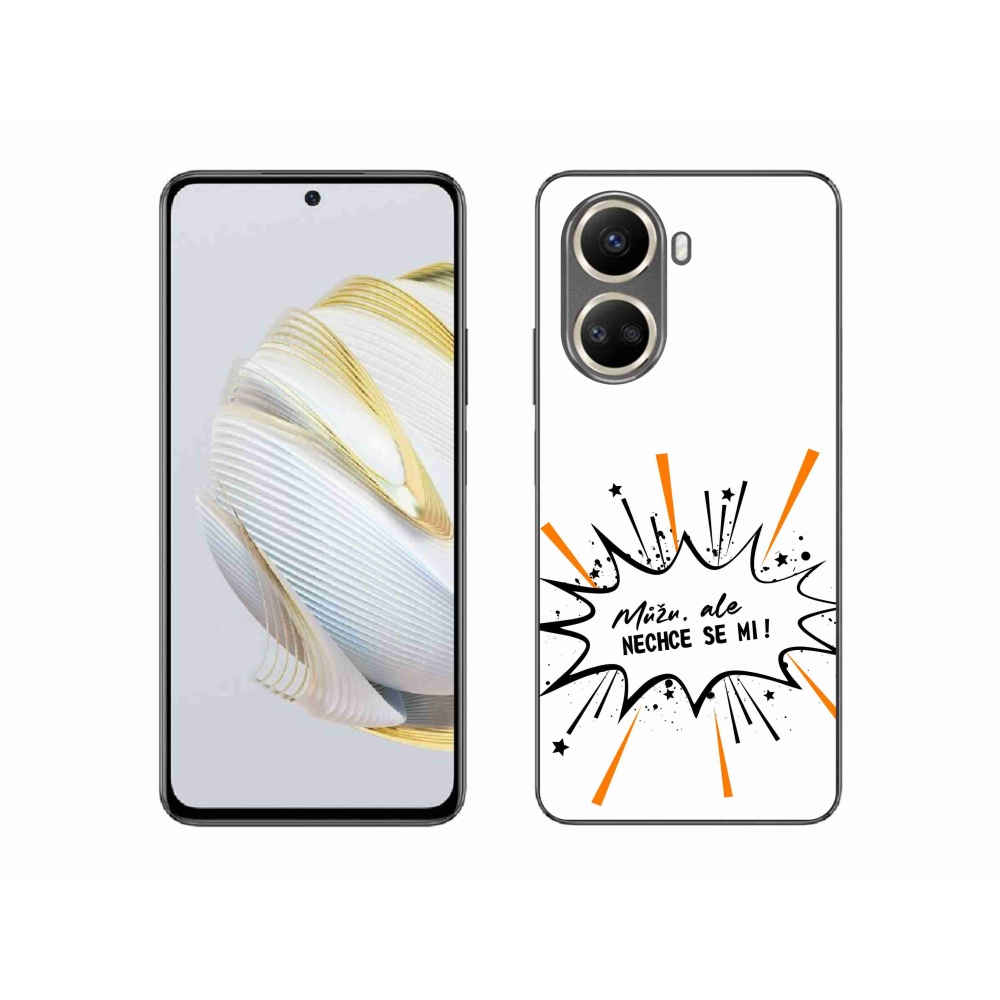 Gél borító mmCase a Huawei Nova 10 SE-hez - vicces szöveg 11 fehér háttérrel