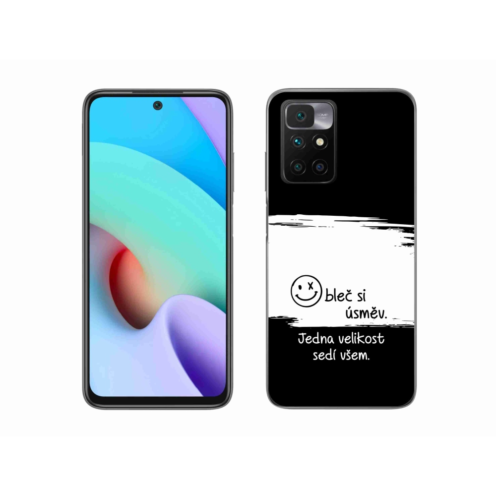 Gél borító mmCase a Xiaomi Redmi 10/Redmi 10 (2022) - vicces szöveg 8 fehér és fekete háttérrel