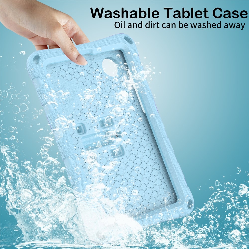 Gyerekek Pillangó EVA tartós tok pánttal Xiaomi Redmi Pad SE 8.7 tablethez - világoskék színben