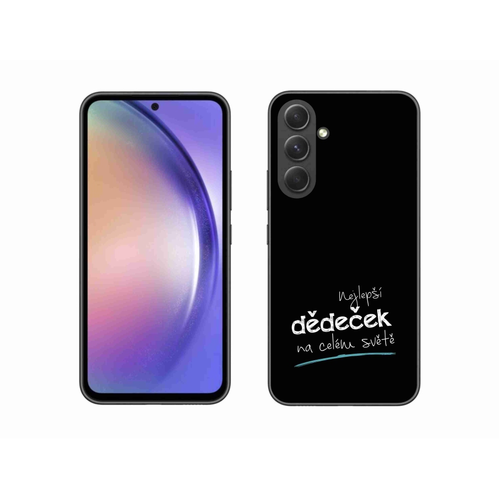 Gél borító mmCase Samsung Galaxy A54 5G - a legjobb nagypapa 3 fekete háttérrel