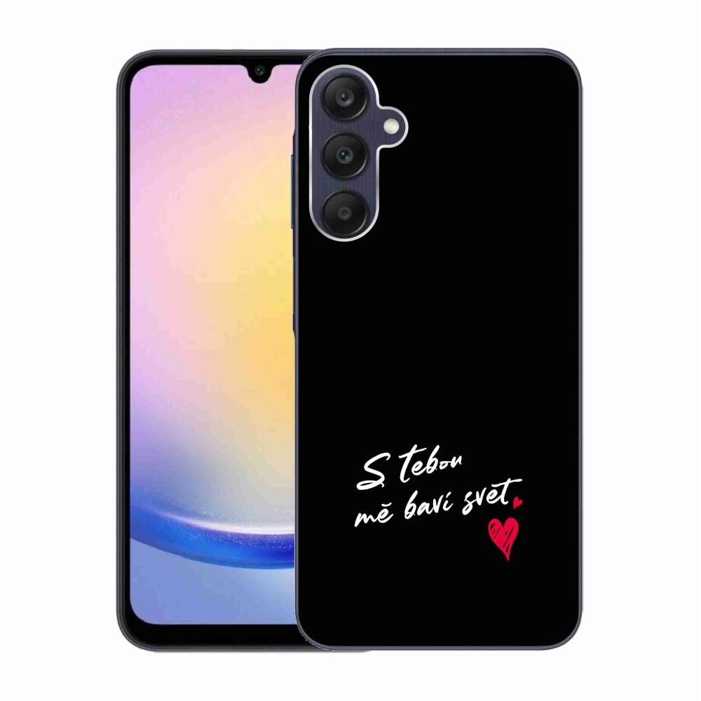 Gél borítás mmCase Samsung Galaxy A25 5G - text in love 1 fekete háttér