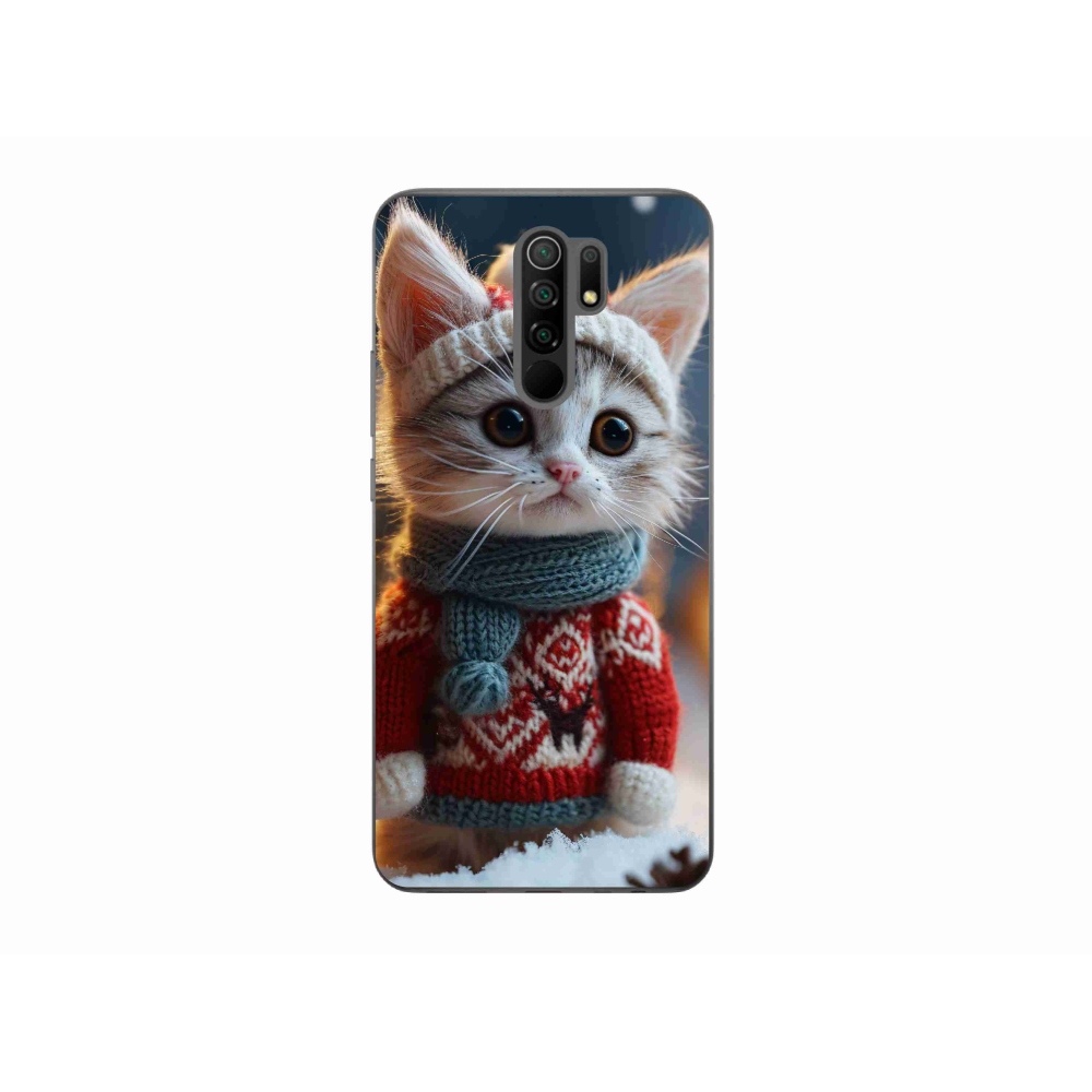 Gél borítás mmCase a Xiaomi Redmi 9-hez - cica pulóverben