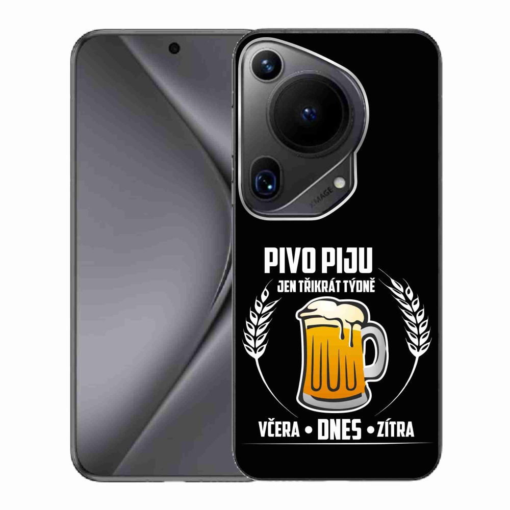 Gél borító mmCase a Huawei Pura 70 Ultra készülékhez - sör motívum fekete háttérrel