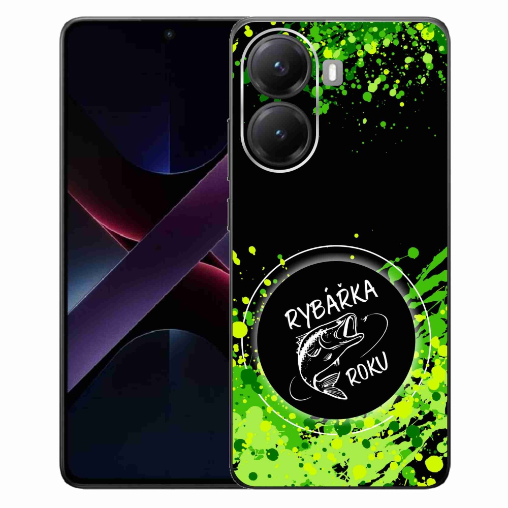 Gél borító mmCase a Xiaomi Poco X7 Pro 5G számára - az év horgásza fekete háttérrel