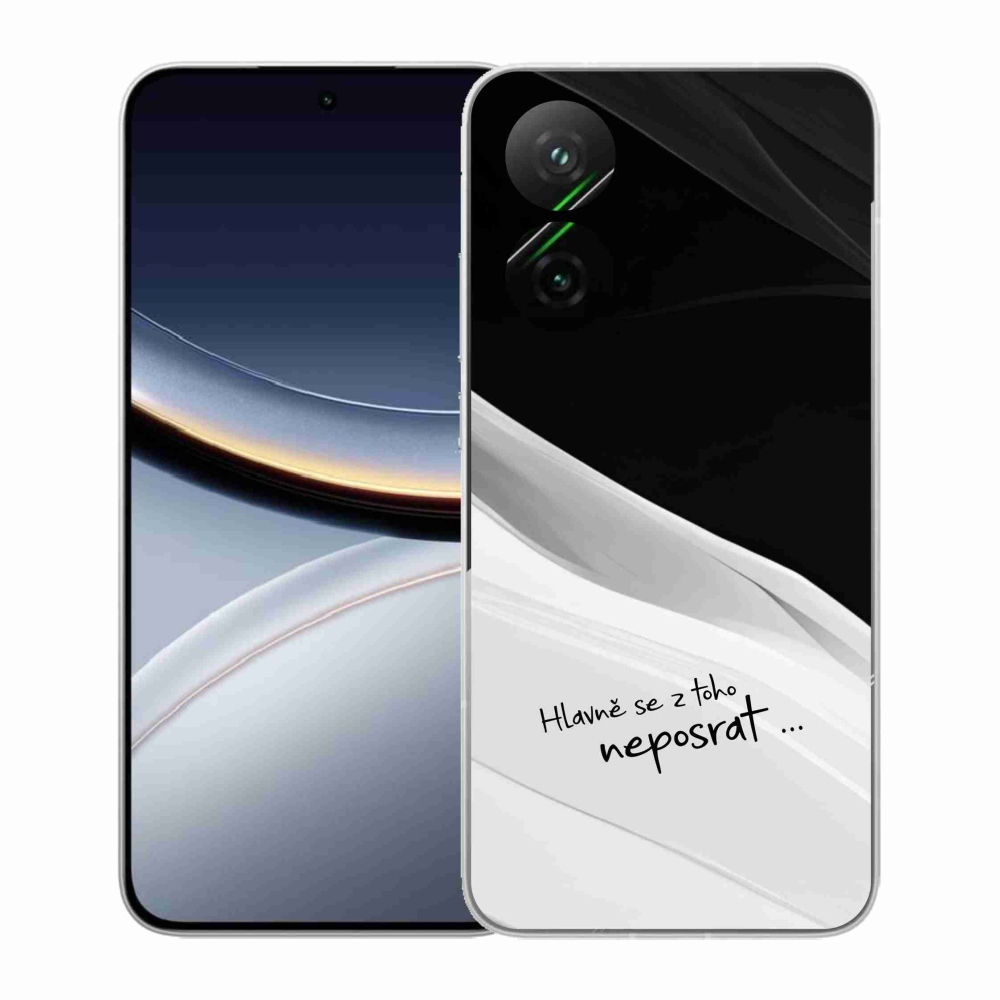 Gél borító mmCase a Xiaomi Poco F7 5G-hez - vicces szöveg 13 fehér és fekete háttérrel