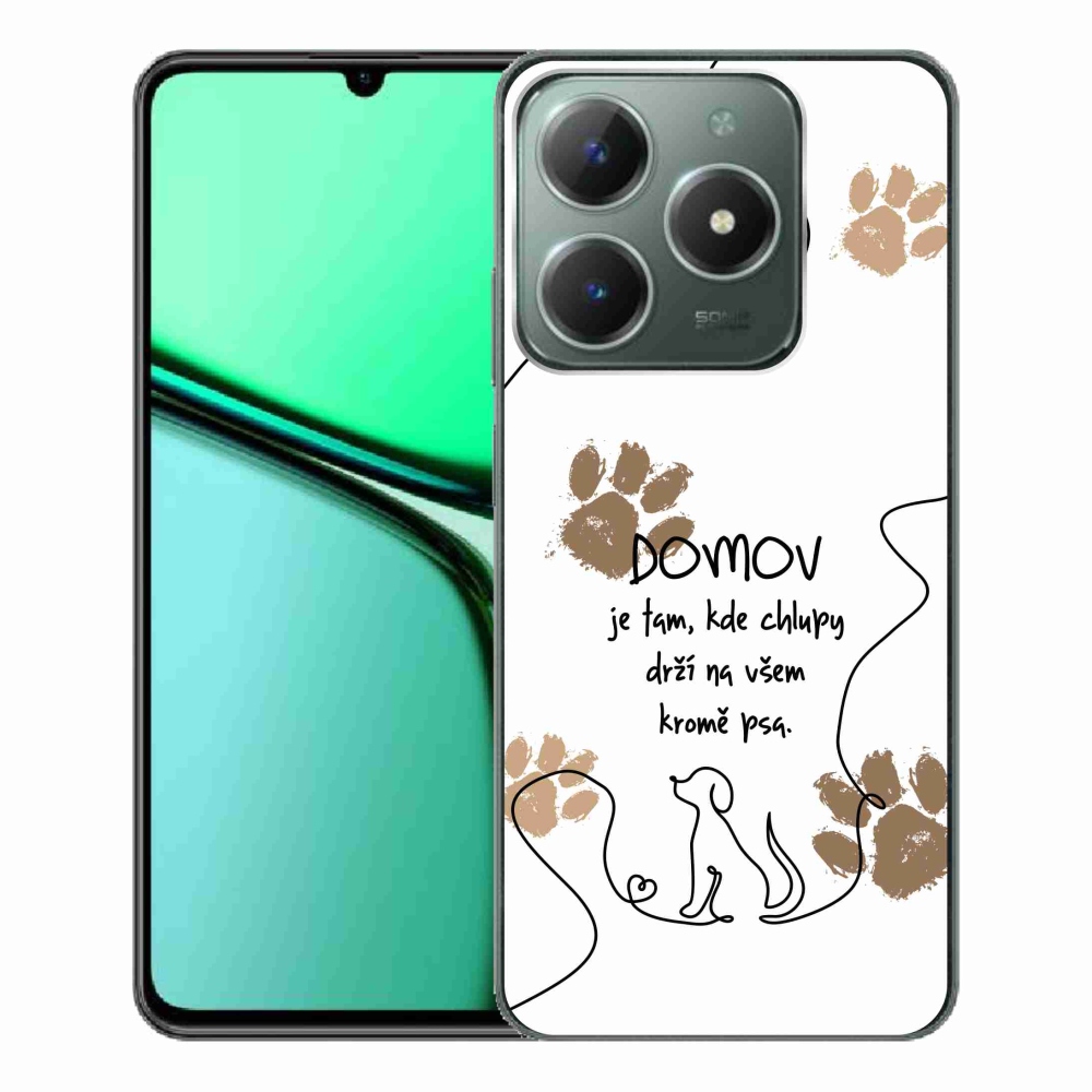 Zselés borító mmCase a Realme C61 készülékhez - kutyamotívum fehér háttérrel