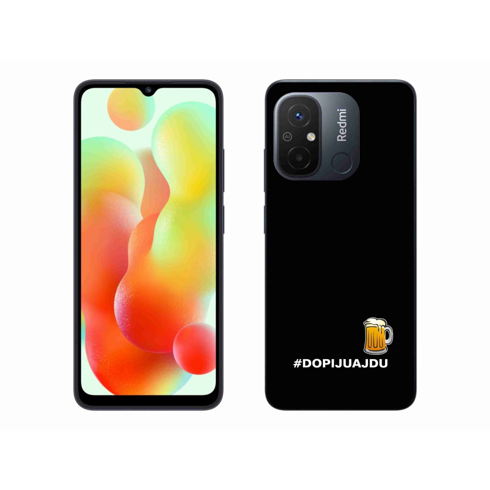 Gél borító mmCase a Xiaomi Redmi 12C - sör motívum 1 fekete háttérrel