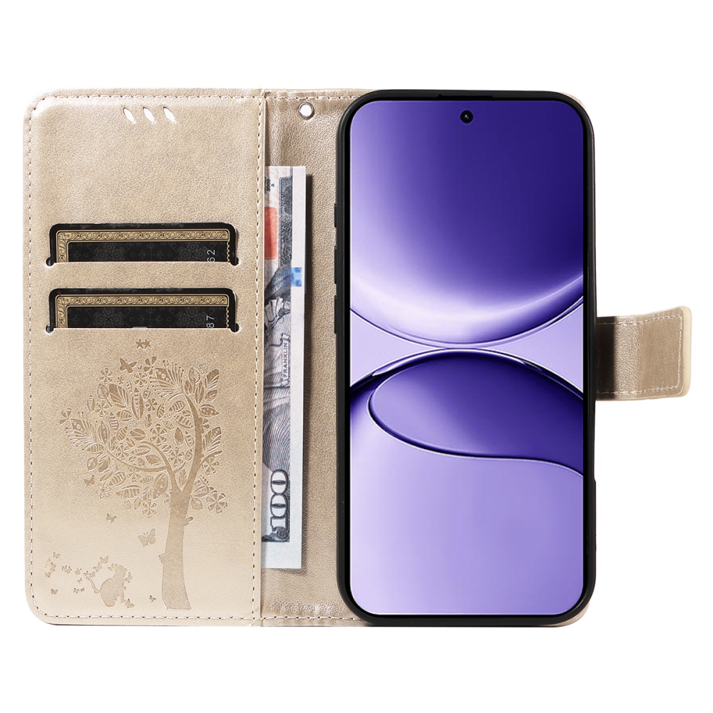 Fák könyv tokja Xiaomi Poco F7 5G - arany színű