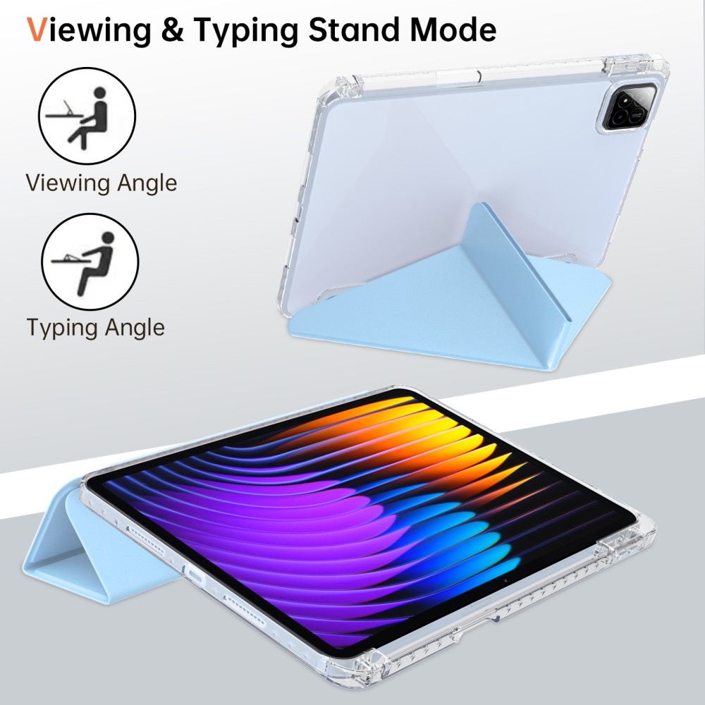Origami intelligens pozicionáló tok Xiaomi Pad 7/7 Pro táblagéphez - világoskék színben