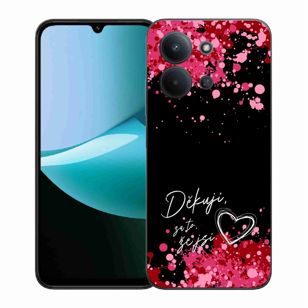 Gél borítás mmCase a Xiaomi Redmi 15C 4G (171mm)/Poco C85 4G (171mm) - love text 2 fekete háttérrel