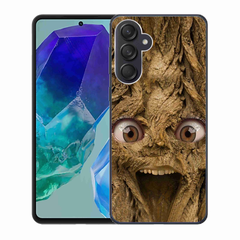 Gél borítás mmCase Samsung Galaxy M55 5G - vidám fa szemekkel