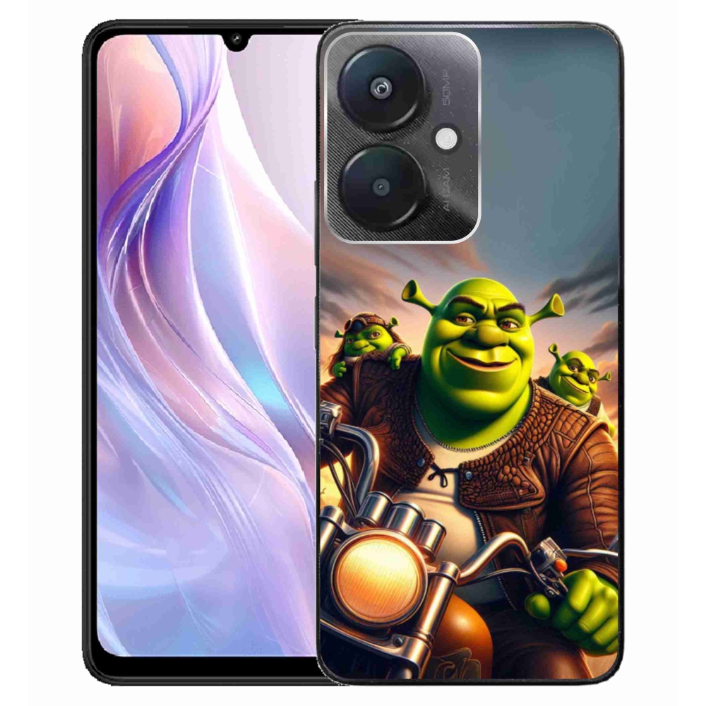 Gél borítás mmCase a Xiaomi Redmi 13C 5G-hez - Shrek egy motorkerékpáron