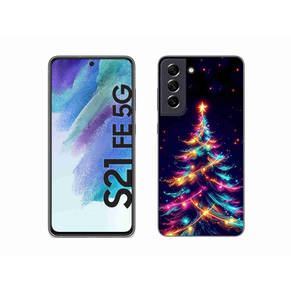 Gél borítás mmCase Samsung Galaxy S21 FE 5G - neon karácsonyfa