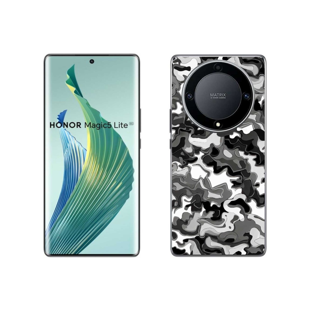 Zselés borítás mmCase a Honor Magic 5 Lite 5G számára - álcázó minta 3