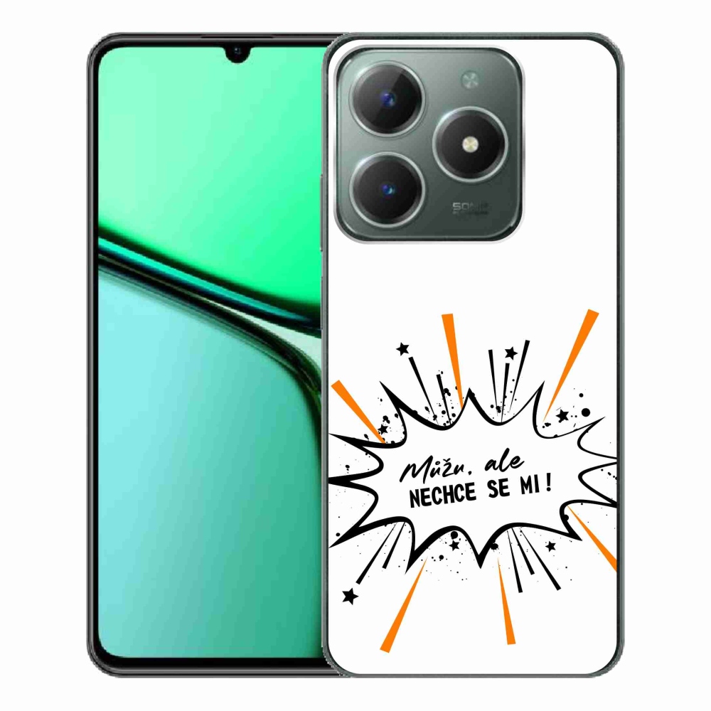 Zselés borító mmCase a Realme C61 készülékhez - vicces szöveg 11 fehér háttér