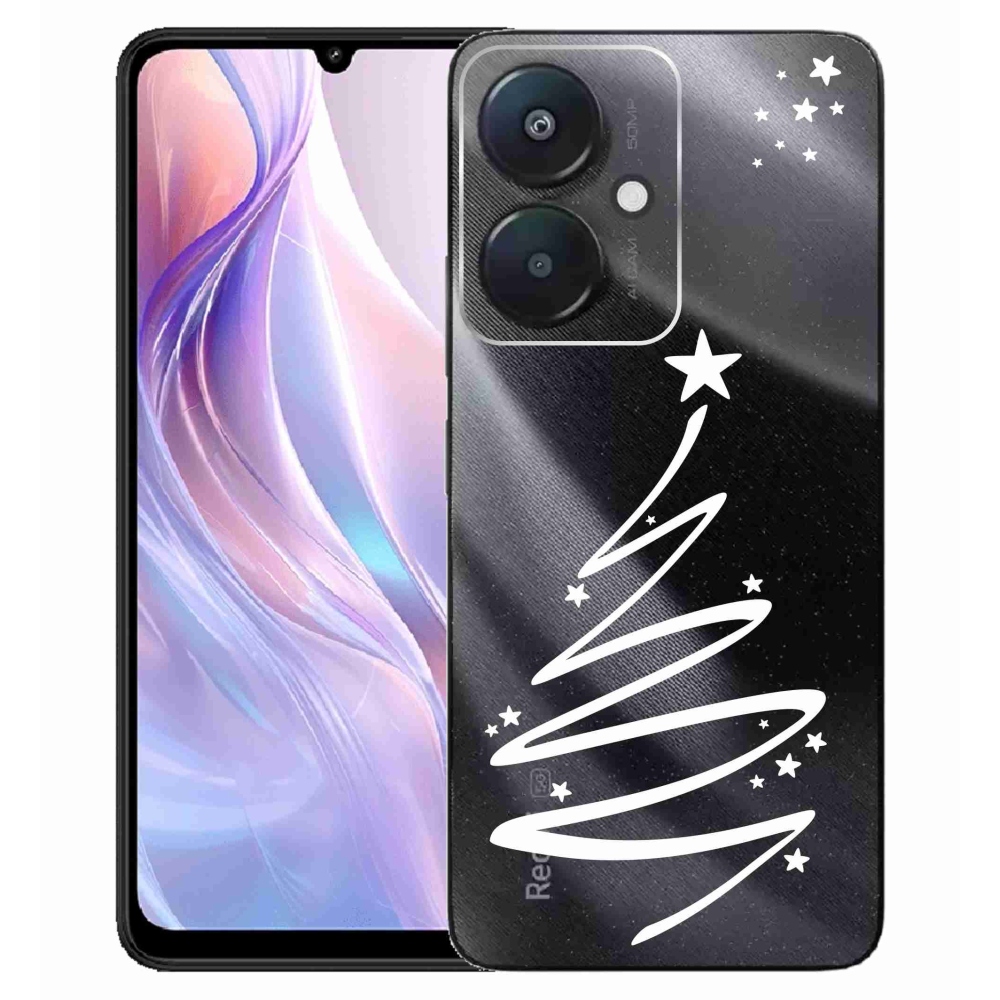 Gél borító mmCase a Xiaomi Redmi 13C 5G számára - fehér fa átlátszó háttéren