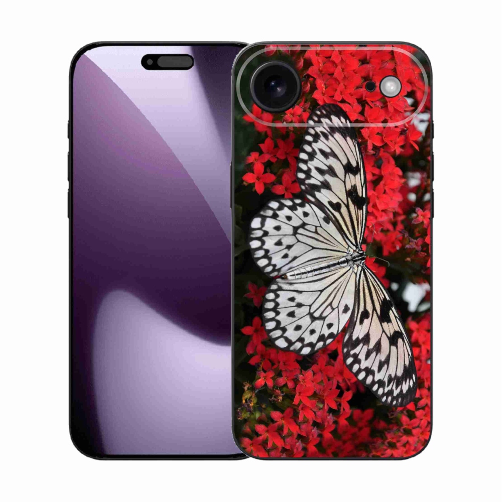 Zselés borítás mmCase iPhone 17 Air készülékhez - fekete-fehér pillangó 1