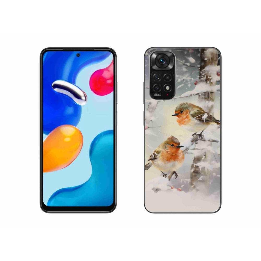 Gél borítás mmCase a Xiaomi Redmi Note 11 4G-hez - madarak télen