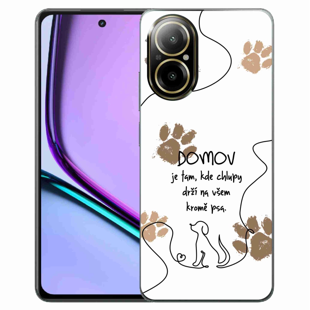 Gél borító mmCase a Realme C67 készülékhez - kutyamotívum fehér háttérrel