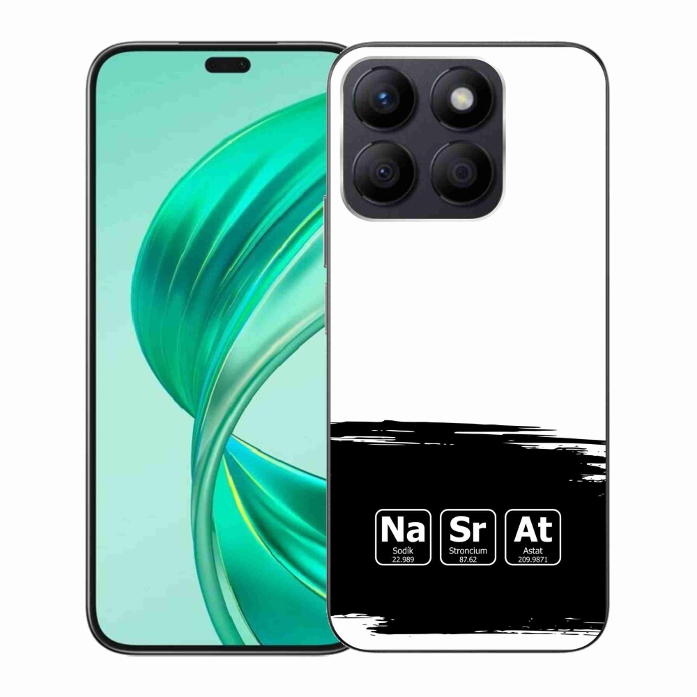 Gél borító mmCase a Honor X8b-n - kémiai elemek fekete és fehér háttérrel