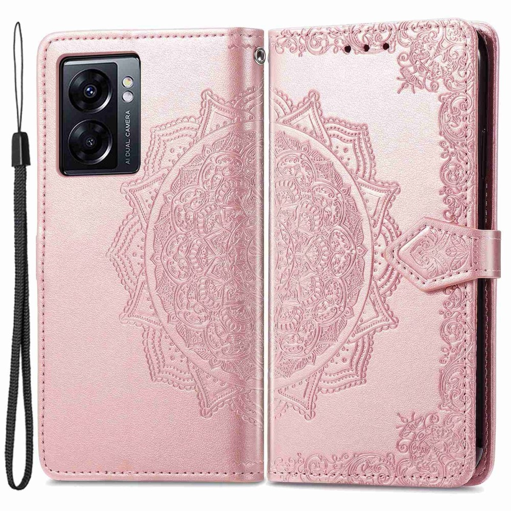 Mandala könyvtáska a Realme Narzo 50 készülékhez - rózsaarany