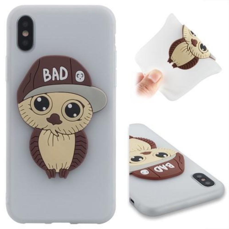 3D fiú szilikon tok iPhone X készülékhez - fehér