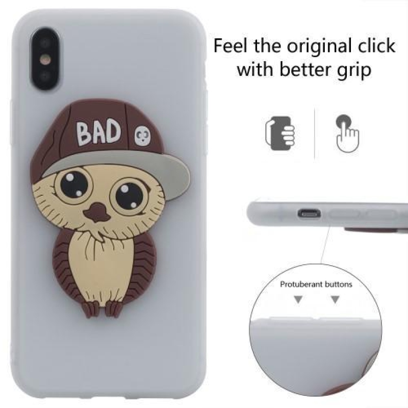 3D fiú szilikon tok iPhone X készülékhez - fehér