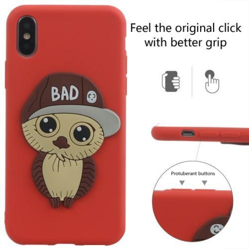 3D fiú szilikon tok iPhone X készülékhez - piros