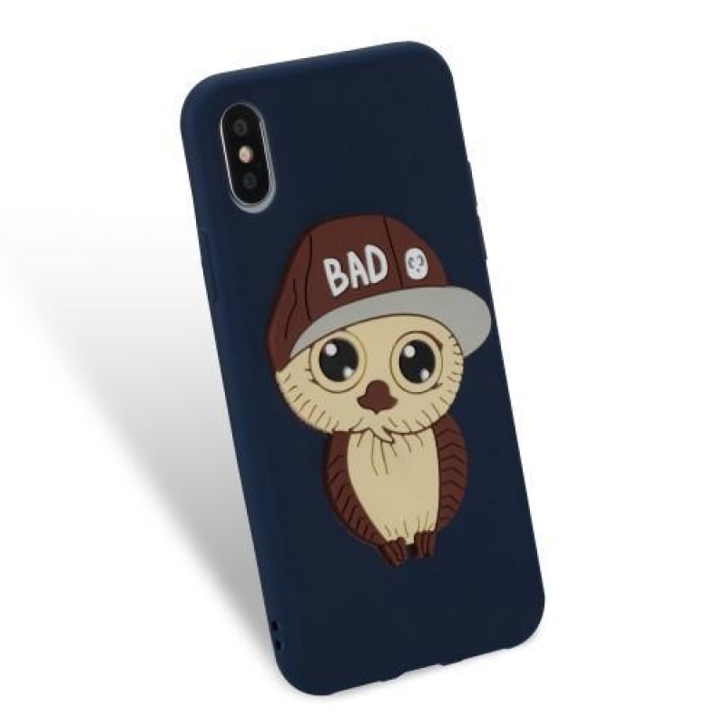 3D fiú szilikon tok iPhone X készülékhez - sötétkék