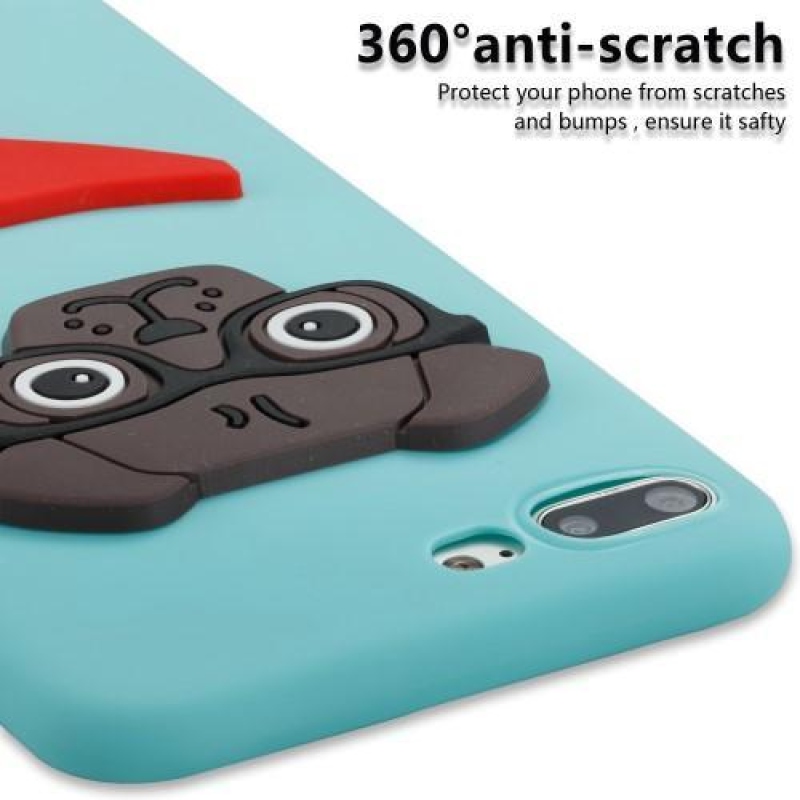 3D kutya szilikon tok iPhone 8 Plus és iPhone 7 Plus készülékhez - kék