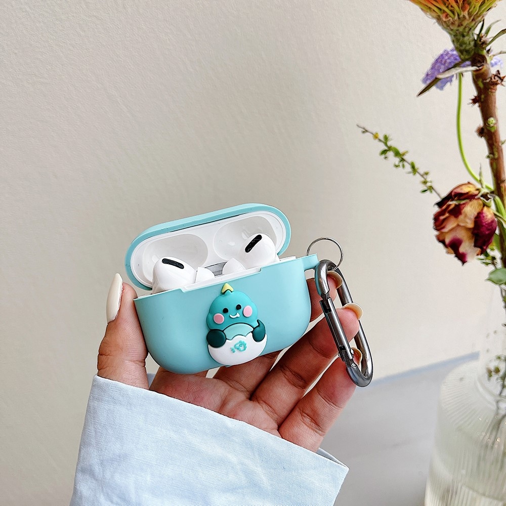 3D Doll zselés tok AirPods Pro készülékhez - kék/dinoszaurusz