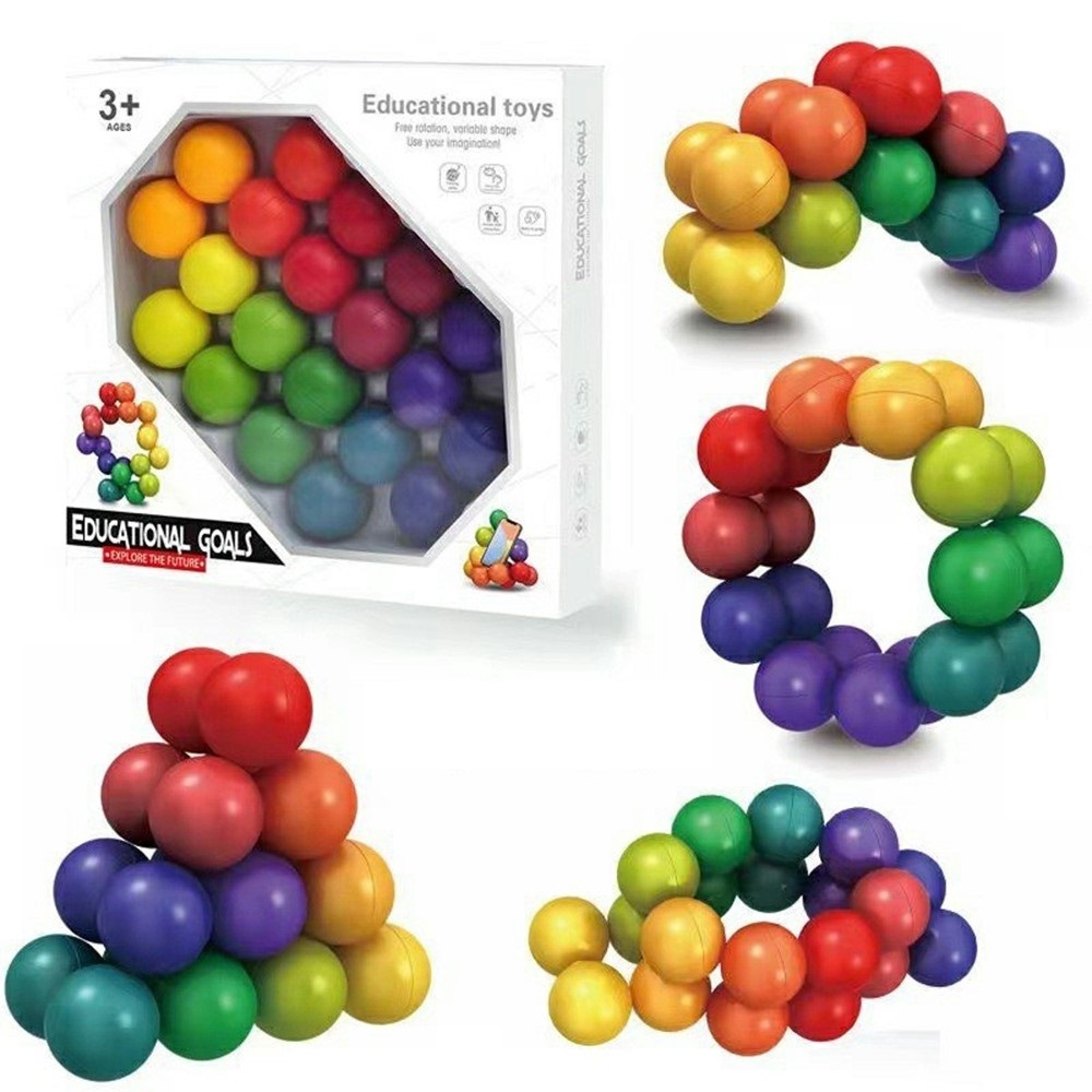 3D kreatív szivárvány összekötő golyók kirakó