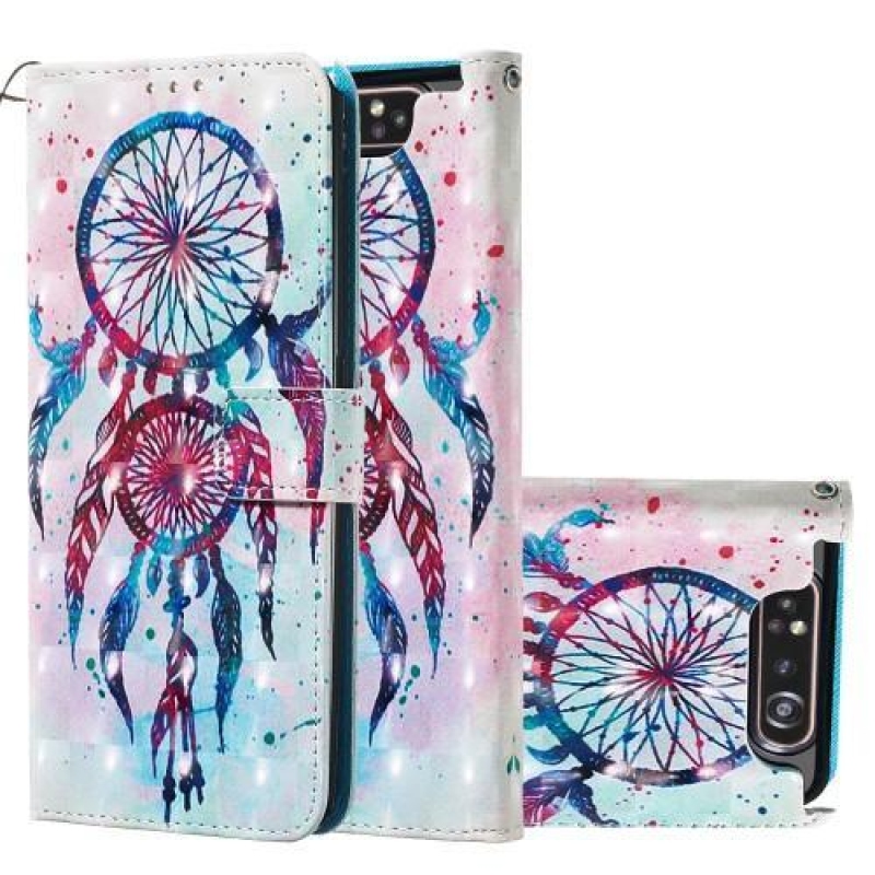 3D festés PU bőr tok Samsung Galaxy A80-hoz - festett álomfogó