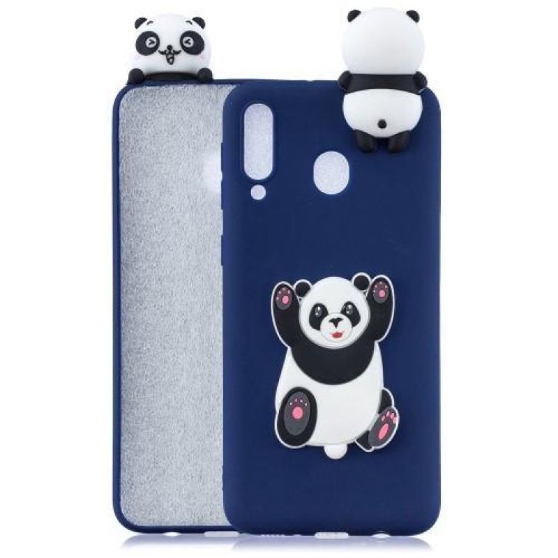 3D mintás zselés tok Samsung Galaxy M20-hoz - a panda ölelkezni szeretne