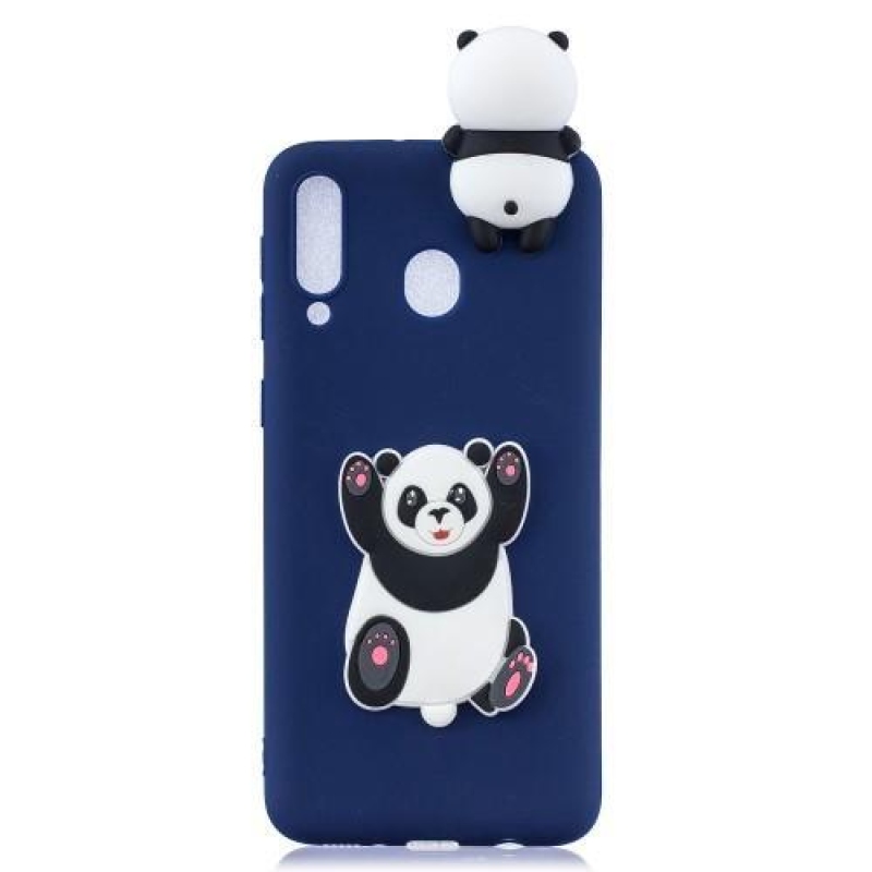 3D mintás zselés tok Samsung Galaxy M20-hoz - a panda ölelkezni szeretne